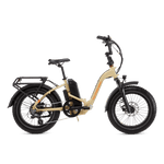 Right side view of a RadExpand 5 Plus electric folding bike in stone tan