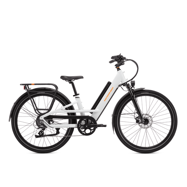 Right side view of a Radster Road electric commuter bike, size regular in lunar white