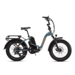 Right side view of a RadExpand 5 Plus electric folding bike in slate blue