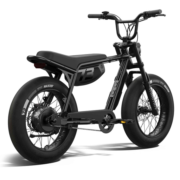 Rear view of the SUPER73-Z Miami SE Legacy Series ebike in blackout @color_blackout