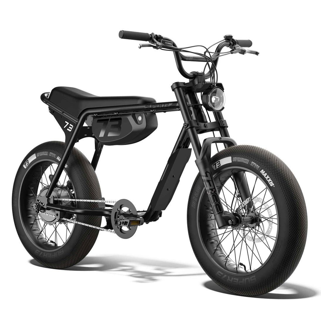 Front view of the SUPER73-ZX SE Legacy Series ebike in blackout @color_blackout