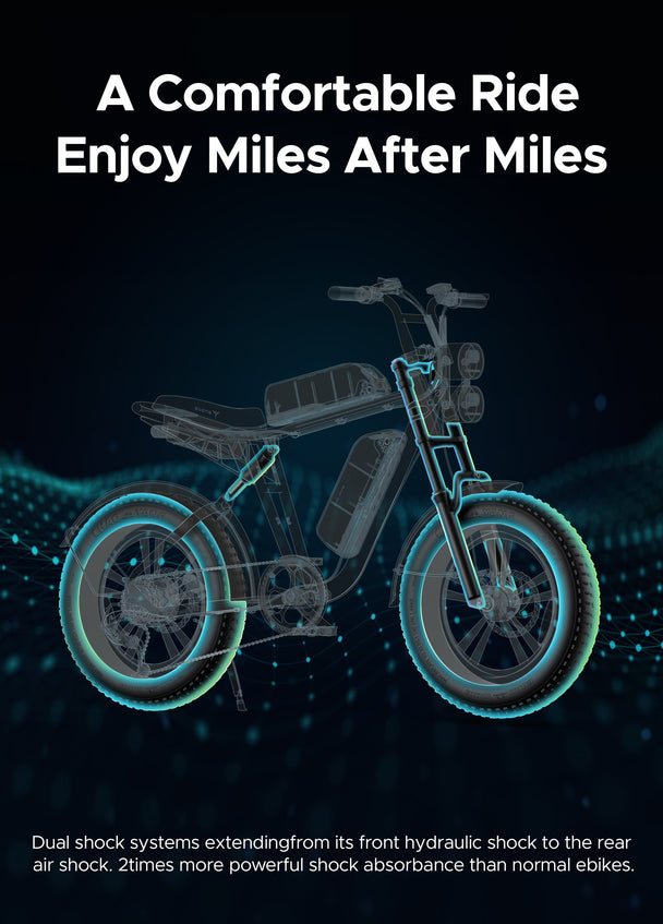 the dual shock systems of engwe m20 e-bike