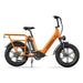Dual battery orange cargo electric bike