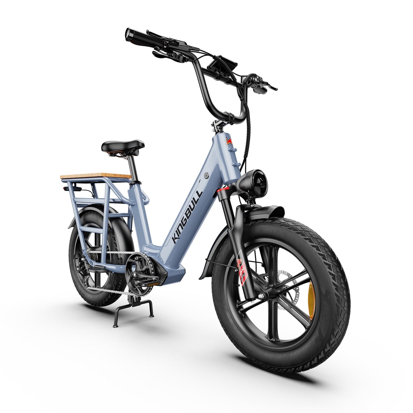Gray Cargo electric bike side view-Kingbull Voyager 2.0