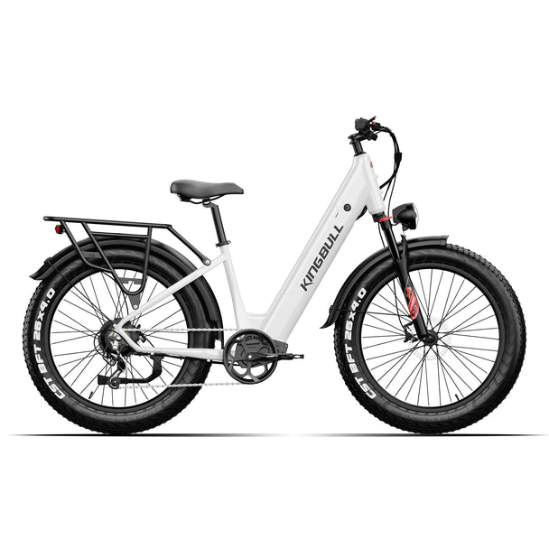 Kingbull Discover ST 2.0 electric bike in white color, three-quarter angle view highlighting modern design
