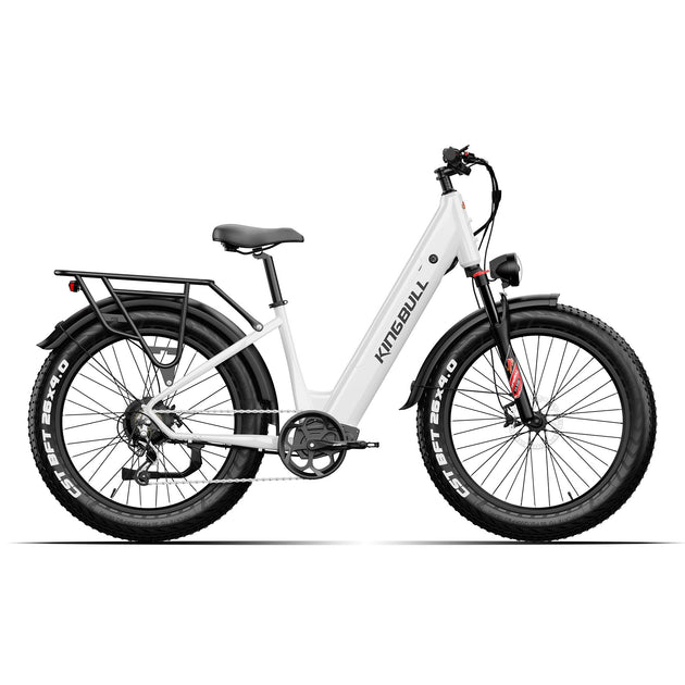 Kingbull Discover ST 2.0 electric bike in white color, three-quarter angle view highlighting modern design