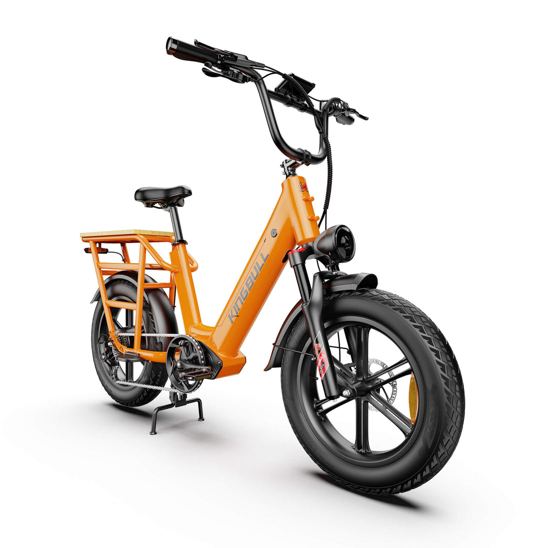 Orange Cargo electric bike side view-Kingbull Voyager 2.0