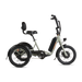 Side view of gray RadTrike electric tricycle with comfort saddle and adjustable handlebars.