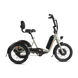 Side view of gray RadTrike electric tricycle with comfort saddle and adjustable handlebars.