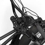 Close-up view of the handlebars and branded stem cap on the SUPER73-Z Miami Legacy Series ebike in blackout @color_blackout