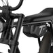 Close-up view of the removable battery and branded decals on the SUPER73-ZX SE Legacy Series ebike in blackout @color_blackout