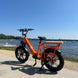 Orange kingbull Voyager2.0 standing still on a coastal trail