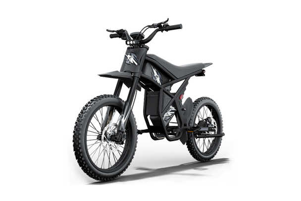 Black GT73 Pro electric motorbike with off-road tires and rugged frame design