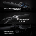 ALPS 3 folding 5 - Speed Electric Bicycles (Black) - Riding 5 Electric Bike