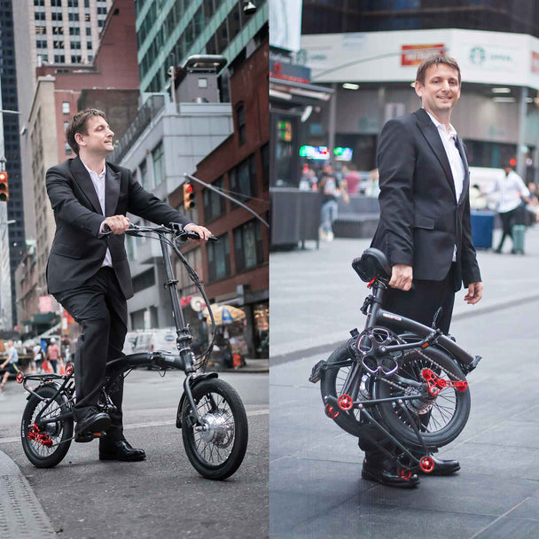 ALPS 3 folding 5 - Speed Electric Bicycles (Black) - Riding 5 Electric Bike