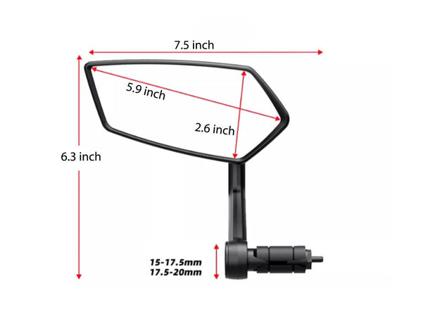 Handlebar Mirror - Riding 5 Electric Bike