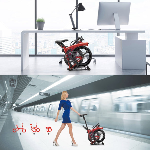 IGOGOMI ALPS 3 folding 3 - Speed Electric Bicycles (Red) - Riding 5 Electric Bike