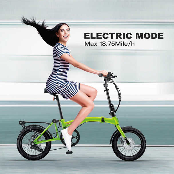 IGOGOMI ALPS E - Bike 3 folding 3 Speed （Green） - Riding 5 Electric Bike
