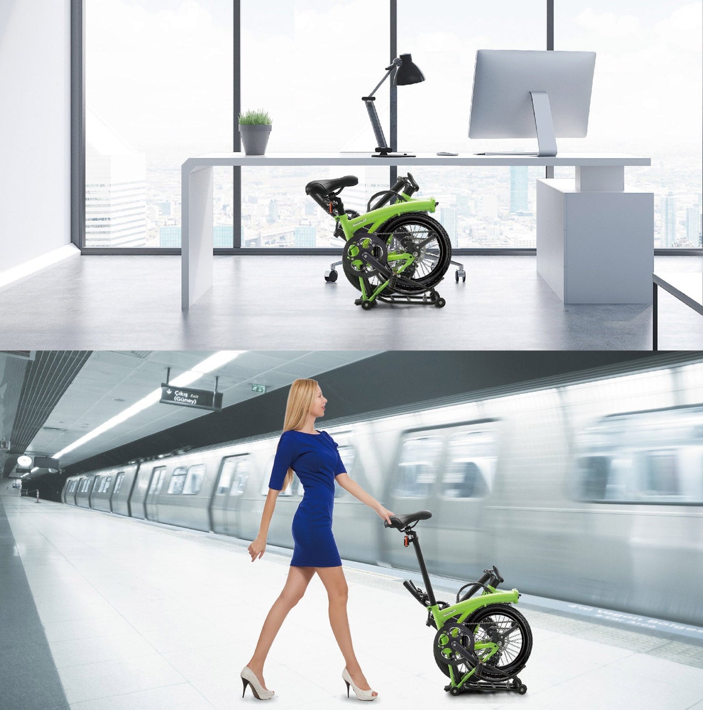 IGOGOMI ALPS E - Bike 3 folding 3 Speed （Green） - Riding 5 Electric Bike