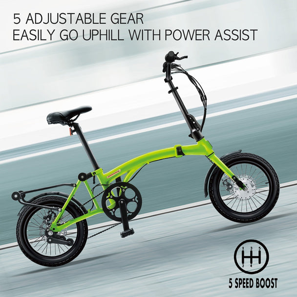 IGOGOMI ALPS E - Bike 3 folding 3 Speed （Green） - Riding 5 Electric Bike