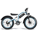 REVR TA7e Off - Road Electric Bike for Adults White + Blue - Riding 5 Electric Bike