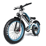 REVR TA7e Off - Road Electric Bike for Adults White + Blue - Riding 5 Electric Bike