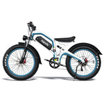 REVR TA7e Off - Road Electric Bike for Adults White + Blue - Riding 5 Electric Bike