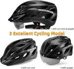 ROCKBROS Lightweight Cycling Helmet with Removable Goggles Sun Visor - Riding 5 Electric Bike
