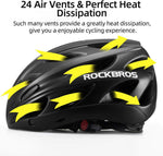 ROCKBROS Lightweight Cycling Helmet with Removable Goggles Sun Visor - Riding 5 Electric Bike