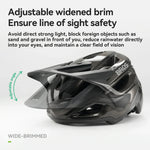 Wide-Visor Mountain Bike Helmet – Magnetic Buckle, 16 Vents - Riding 5 Electric Bike